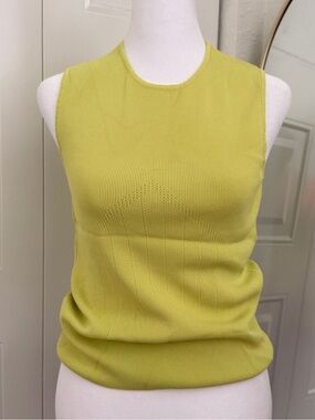 Venini Lime Green Ribbed Sleeveless Knit Tank